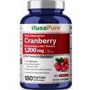 NusaPure Cranberry 60,000 mg 180 Veg Caps (Bioperine, 非GMO, Vegan) (百草枯)