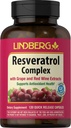 Lindberg Resveratrol Supplement 120 Capsules 配有葡萄种子和红葡萄酒的复合体