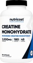 Creatine 单水合物 3,000mg, 180 capsules (750mg Per Capsule) - Gluten Free, 非 GMO