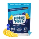 FocusFuel Energy Chews – Blue Razzberry Lemonade (15 services) – 100mg Cafeine + Alpha GPC + L- Theanine + B12, 镁 – Great Taste – 没有崩塌或 Jiters – 闪烁.