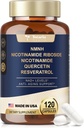 NMNH(Dihydronicotinamide mononucleotide), NMN 含闪光自由的Niacinamide(维生素B3)的 Premium NMN替代补充物, Quercetin, 和 Trans-Resveratrol, 120 Capsules