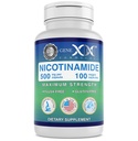 Genex 配方 - 尼科蒂纳米500mg 维生素B3 Flush Free Niacin Capsules for health Skin - 尼科蒂纳米德补充药 帮助生产 Keratin 并支持皮肤细胞健康与能源 (100 Capsules)