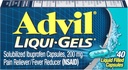 Advil Liqui-Gels 疼痛解脱器和减热器,用Ibuprofen 200mg为成年人治疗头痛、背痛、月经疼痛和联合疼痛解脱 -- -- 40个液体填充盖子