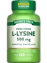 Nature's Truth L-Lysine 500mg + 130 加合卡片 → 自由形式 → 基本氨酸 → Vegan, Non-GMO, & Gluten Free Supplement
