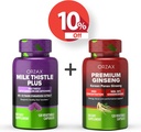 ORZAX 牛奶硝酸盐加120 维加塔式瓶盖和Premium Ginseng 120 维加塔式瓶盖