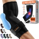 BRACE — Elite Elbow Brace 支持, Breatable Elbow 压缩 与 Gel Pad 为高尔夫, Tennis Elbow 和 Tendonitis 治疗和疼痛救济 2024 (黑色,大)