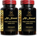 L-LYSINE Suppment AMINO ACIDS - 氨基酸补充剂,免疫系统功能,皮肤和古特健康支持,凝胶形成支持,每日赖氨酸摄入量 - 2瓶200个计数