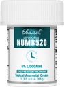 Ebanel 5% Lidocaine Numbing Cream, 疼痛救济 烧痒 Numb Cream, Allantoin 的最大强性 主题麻醉剂, 局部和厌食用维生素E, 血栓治疗, 1.35 Oz