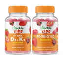 活生生的维生素D3 + 维生素K2 Kids + Probiotic 2 亿 CPU Kids, Gummys Bundle - Great Tasting, Vitamin Supplement, Gluten Free, GMO Free, Chewwable Gummy (英语).