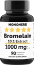 MONOHERB Bromelain 抽取 1 000毫克 - 90 个植物盖