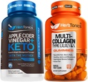 草药 苹果 苹果 维德 维德 维德 维德 维德 Capsules Plus Keto BHB | Fat Burner & Wight Loss Supplements for Women & Men - 多科拉根 Gummys Type 1,2,3,5 & 10 with Biotin for Hair growth, Skin, Nails