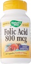 自然之道 叶酸 - 800 mcg - 100 Capsules, 100 Count