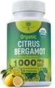 有机Citrus Bergamot 补充剂 - 只有USDA, 心脏病学家 与200+ 科学研究设计 - 1 000mg - 专利提取,心脏,胆固醇, & Lipid - 意大利 Bergamot 高多酚 60 caps