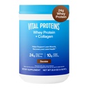 重要蛋白质 Whey蛋白粉+Collagen Peptides,24g蛋白支持恢复和联合健康,与维生素C,约16种服务-巧克力 22.8oz