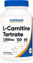 营养成本 L-Carnitine Tartrat 1000mg, 120 Capsules - 500mg Per Capsule(60架)