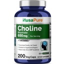NusaPure Choline Bitartrate 650 mg 200 Veggie Capsules (Vegetarian, 非GMO, Vegan) 维加塔利语 维加塔利语 维加塔利语