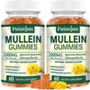 Mullein Gummys for Lungs → 2000mg Mullein Leaf 提取供呼吸和免疫支持 → 纯蔬菜 Mullein Gummys Herbal → 软与非粘性 → 芒果火焰 → 2 Pack