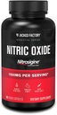 Jacked Factorys Nitric Oxide Booster - 专利捆绑的L-Arginine硅酸盐 1500mg 肌肉生长、泵、气压和能量预工作补充剂 - 90 蔬菜药丸