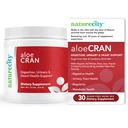 NatureCity AloeCran - 纯Aloe Vera 配有 Cranberry 粉末补充剂的混合剂 - 用于消化和泌尿体健康的无糖纤维混合剂 - Gut & Metabolic 健康支持 - 供应30天