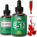 Raw Methyl B12 Liquid Drops. 亚语快速代理高级Vegan B 12 液体维生素补充剂. B-12 男子+妇女能源、重点和救济维生素