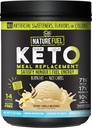 天然燃料 Keto 食品替代粉剂 - 用椰油MCTs和草油制黄油免油剂 - Creamy Vanilla Milksshake - 14种服务 - 餐饮友好型,17.1 Fl Oz