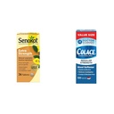 Senokot 超强天然植物泻剂,用于夜间增生救济和Colace 常规强力工具 软化器 100 mg Capsules 100 Counter Docusate Sodium 兴奋剂-无