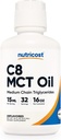 营养成本C8 MCT Oil 16oz - Keto、Paleo、N-GMO