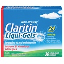 Claritin Liqui-Gels 24小时过敏救济、非昏睡过敏医学、Loratadine 抗希斯坦胺 Capsules, 30 Counter