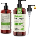 Deley Naturals Cog Fish Oil 冰岛语 2X Omega - 狗痒皮肤减轻症 与Omega 3 6 9 过敏性病, Coat & Heart - Omega 3 鱼油 狗皮刺激症 - 16oz Omega Omega Oil for Dogs Making in America
