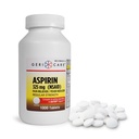 GeriCare Aspirin药片 325mg - 成人和孩子的疼痛解脱和发热减压药 12+ (NSAID) 头痛、牙痛、关节炎、月经和肌肉疼痛(1,000瓶)