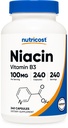 Nutricost Niacin(维生素B3) 100mg, 240 capsules - 配有 Flushing, 非GMO, Gluten Free 配音