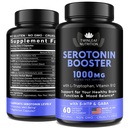 天然血清素补充剂 - 在美国制造 5HTP 血清素 & Cortisol 管理器 - 血清素促进剂 女性维生素补充剂 5-HTP,维生素 B6, B12, GABA, L Theanine, L Tryptophan - 60 胶囊