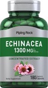 Piping Rock Echinacea 提取 Capsules 1300mg = 180 Counter = 草药补充 = 蔬菜,格卢滕自由,非GMO
