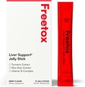 Freetox Liver Detox Jelly Sticks – 党前悬浮支持和下一天恢复补充 – 水解+抗氧化剂 – Berry Flavor – 10 棒包装