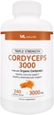 ML Naturals Triple Structure Cordyceps 3000 与有机Cordyceps,240 蔬菜卡普尔一起制造. 健康免疫支持,非GMO,NSF认证和cGMP-Compliant第三方实验室测试.