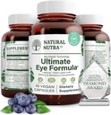 Natural Nutra Ultimate眼科健康补充 - Bilberry & Blueberry 抽取白昼和夜视支持的混合剂,促进色彩感知和眼睛清晰 - 非GMO, Vegan - 30 Capsules (Pack of 2).