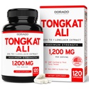 Tongkat Ali for Men 1200mg(200–1 extract) - 120 Capsules - 长号补编 - Premium Tonkat-Ali 补编 - 支持强度,驱动力,运动性能和肌肉质量 - Gluten Free & Non-GMO