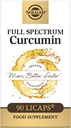 Solgar Full Spectrum Curcumin - 90 Licaps - 高级吸收 - 大脑,联合和免疫健康 - 非GMO, Vegan, Gluten Free, 奶制品免费 - 90 services
