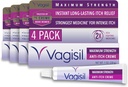 Vagisil 最大强度 女性与本佐卡因的抗痒奶油, 帮助Relieve Yeast Information Iritation, 妇科医生测试,快活, Soothes and Cools Skin, 1 oz (Pack of 4)