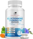 Glucosamine Chondroitin MSM Capsules, Glucosamine 1500mg 与Collagen, Turmeric, 男子联合补编,180 Capsules