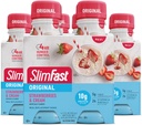 SlimFast Meal Cature Shake,原始草莓和奶油,10g 为体重损失准备饮用蛋白质,11 Fl. Oz瓶,4 Counter (Pack of 3) (Package May Vary)