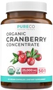 有机Cranberry药丸 -- -- 50:1 集中25,000毫克的新鲜Cranberry(Vegan)用于尿性Tract健康与肾清洁剂 -- -- 女性的Cranberry药丸 -- -- UTI支助补充剂 -- 60 Capsules