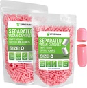XPRS Nutra Vegan 大小 0 分离卡普勒斯 - 1000 计数 Premium 空卡普勒斯 分离在巴格斯 - 0 Pills for DIY 补充填充 (Pink)