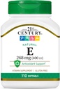 21世纪 E. 400 I. U. Natural (D-Alpha) Softgels, 110-Count
