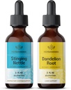 HERBAMAMA 草药液滴(Kit) - Stinging Nettle & Dandelion 根纹2 fl oz - Vegan, Non-GMO,糖和无酒精 - 2 包