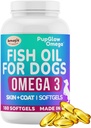 Omega 3 Fish Oil for Dogs - 120 SoftGels - Skin & Coat Supplement for Dogs, 支持健康皮肤, Coat, Joes, Heart & Immune System, Premium Fish Oil Supplement for Dogs - 美国制造