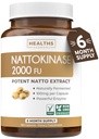 健康和谐 Nattokinase 2000 FU(非GMO) 强力 Nattokinase 增产自天然发酵的大豆 - (6个月供应) 180 Vegan Natto Capsules