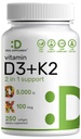 D3 5000 IU + K2 MK7 软胶,250 Counter → 2-in-1 Complex → 容易吞咽