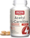 Jarrow 配方 乙酰L-Carnitine Capsules - 500 mg - 60 计数 - 用于脑健康与脂肪酸代谢 - 蔬菜 Capsules - 非GMO - Gluten Free