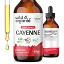 野生和有机 Cayenne 辣椒丁香 - Capsaicin 提取剂的消化支持 - Cayenne 辣椒液体滴液用于整体健康 - Vegan,糖和无酒精 - 4 fl oz